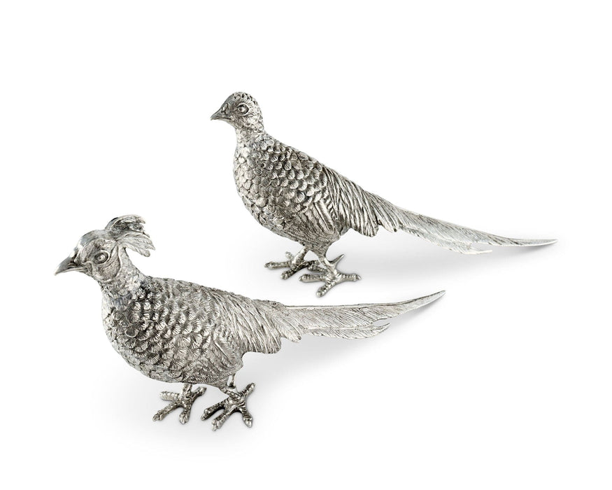 Vagabond House Morning Hunt Pewter Pheasant Statuettes