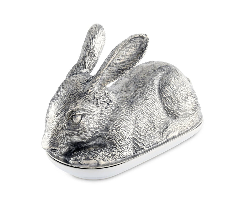 Vagabond House Morning Hunt Pewter Rabbit Butter Dish