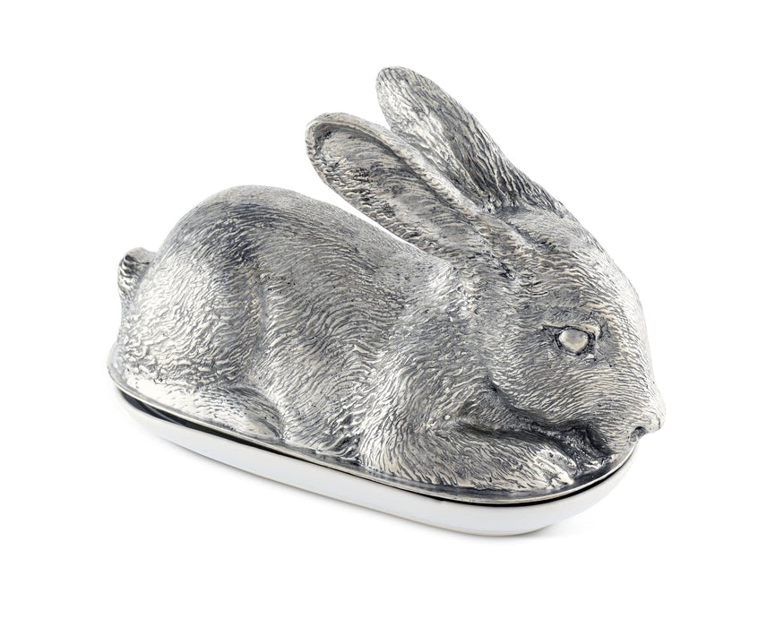 Pewter Rabbit Butter Dish