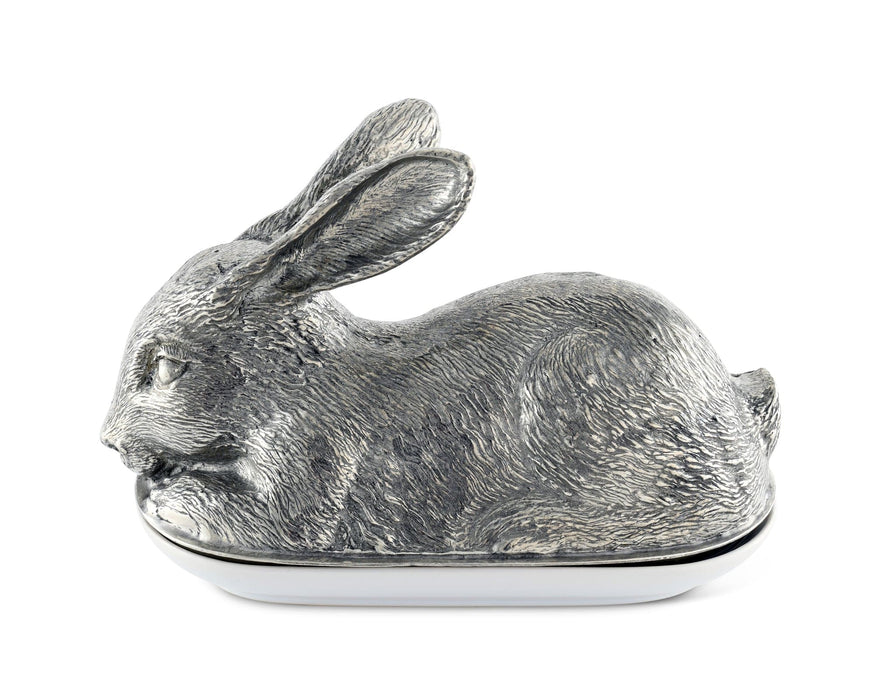 Pewter Rabbit Butter Dish