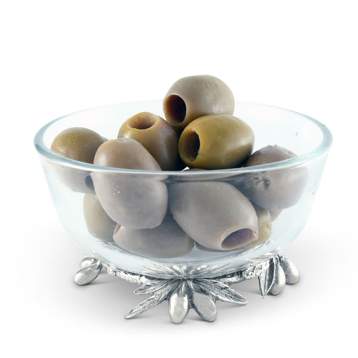 Olive Grove Glass & Pewter Bowl