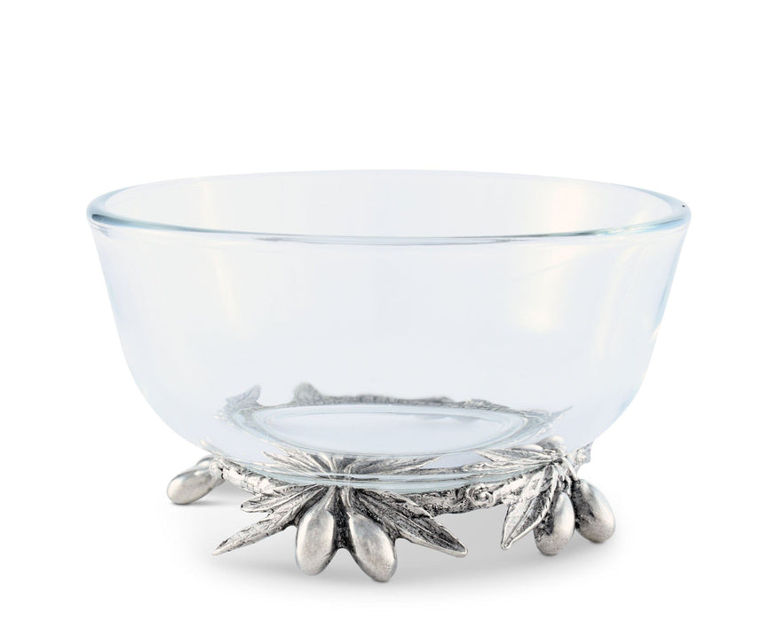 Olive Grove Glass & Pewter Bowl