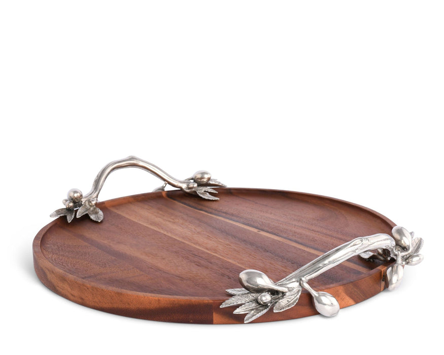 Olive Serving Tray Acacia- Round