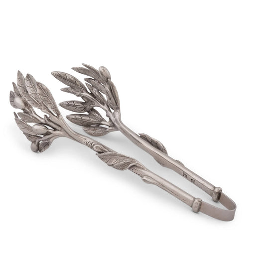 Vagabond House Olive Grove Pewter Olive Pattern Ice / Bread Tongs