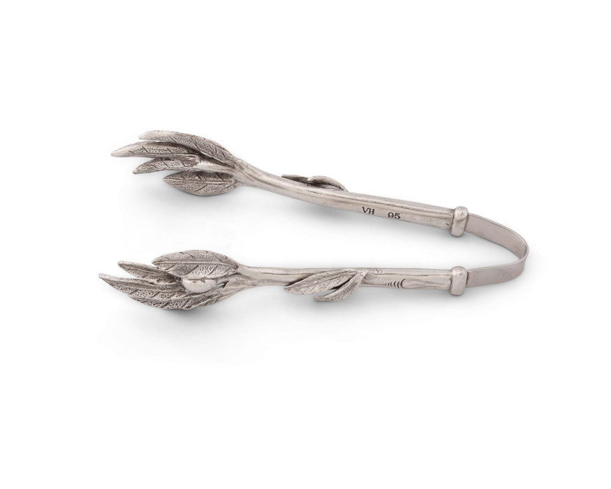 Pewter Olive Pattern Nuts and Olives Tongs