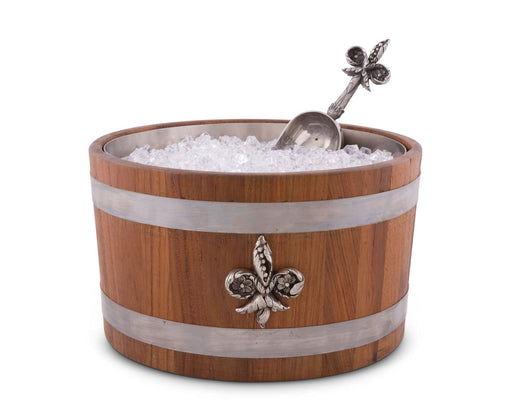 Vagabond House Provencal Fleur de lies Teak Beer Cooler