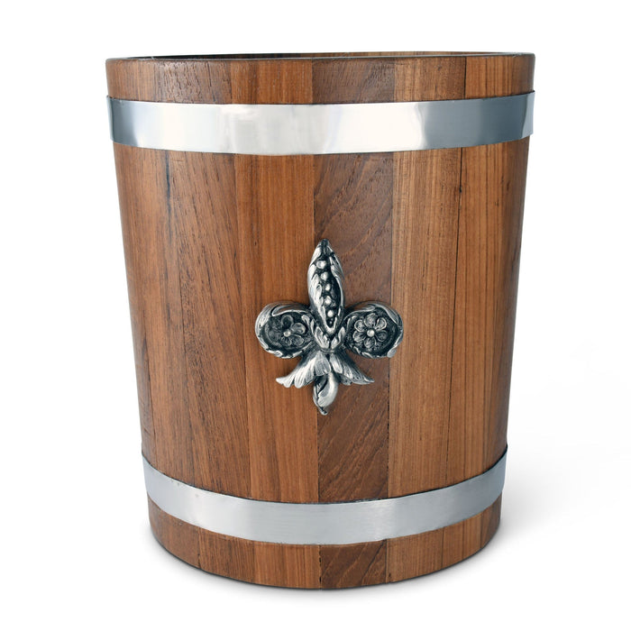 Fleur de lies Teak Ice Bucket - Steel insert