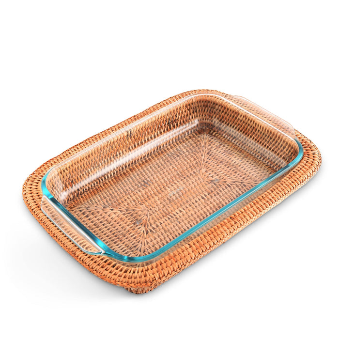 Vagabond House Replacement Hand Woven Rattan 3qt Rectangular Casserole Holder