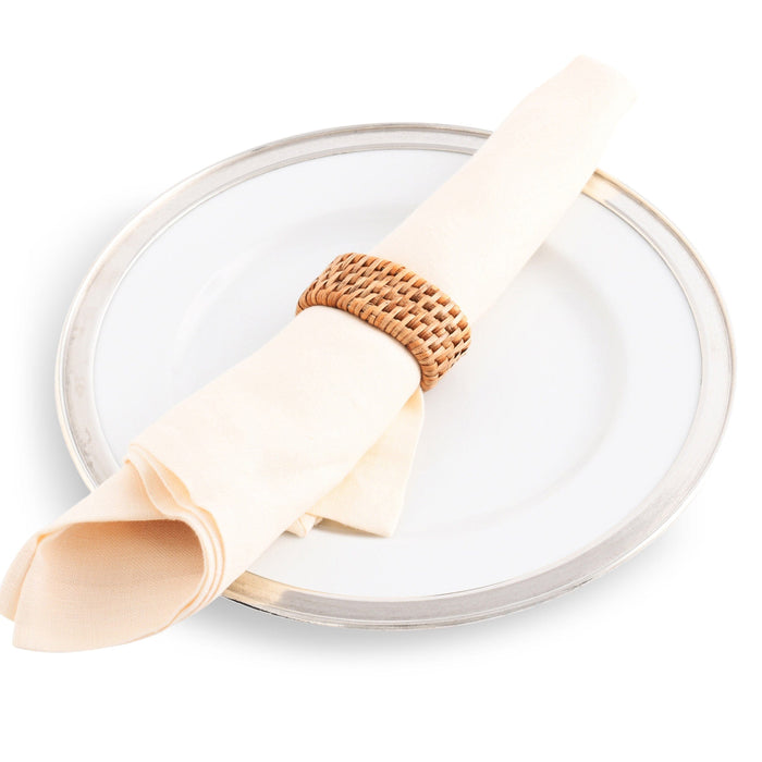 Hand Woven Rattan Napkin Ring - Set of 4