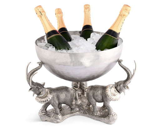 Vagabond House Safari Pewter Elephant Trio Ice / Punch Tub Stainless