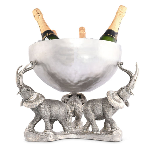 Vagabond House Safari Pewter Elephant Trio Ice / Punch Tub Stainless