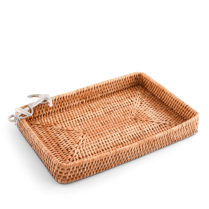 Anchor Catchall Tray Hand Woven Wicker Rattan