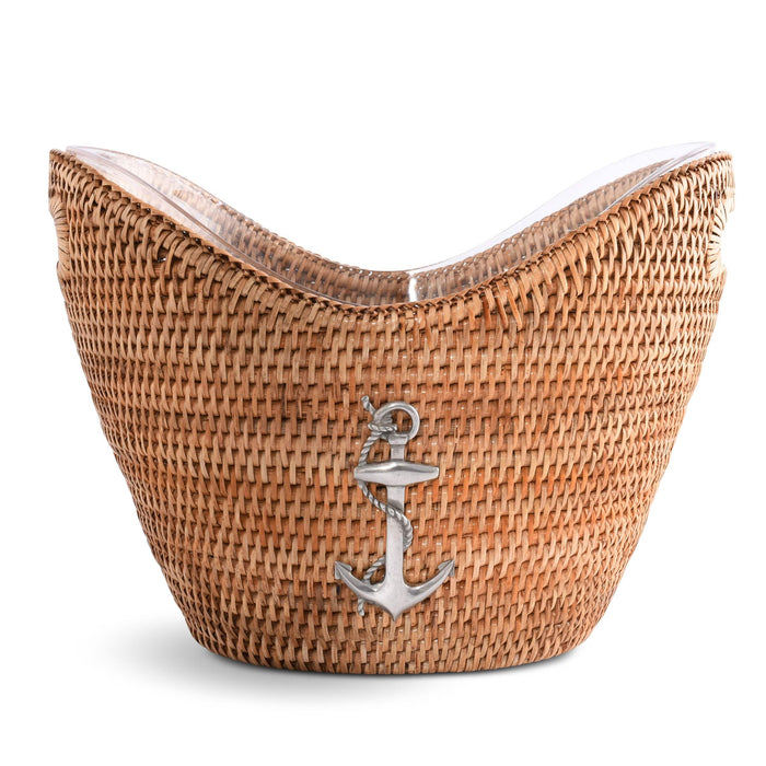 Vagabond House Sea and Shore Anchor Hand Woven Wicker Rattan Champagne / Ice Tub