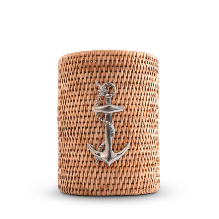 Anchor Hand Woven Wicker Rattan Utensils Holder