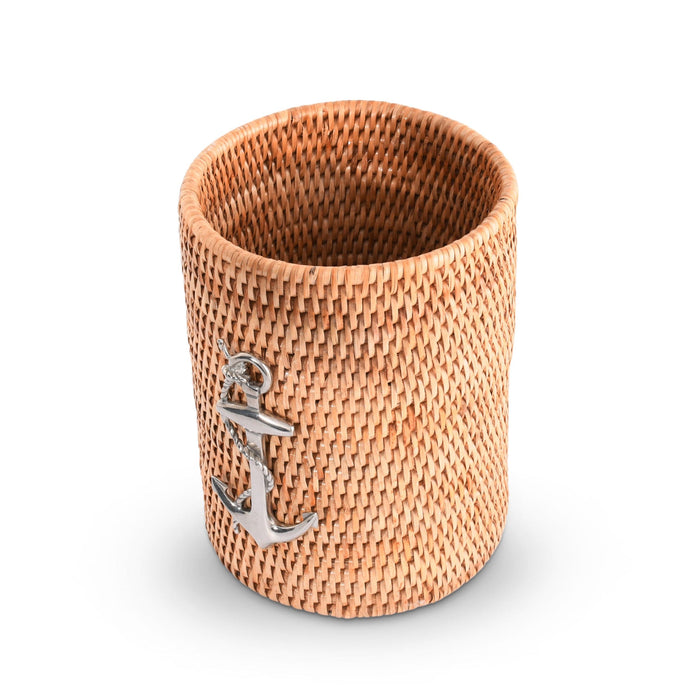 Anchor Hand Woven Wicker Rattan Utensils Holder