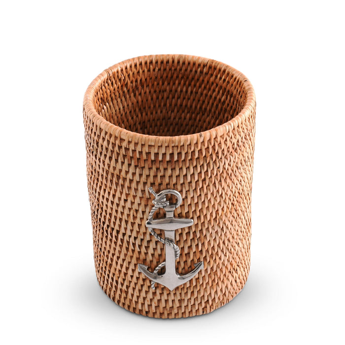 Anchor Hand Woven Wicker Rattan Utensils Holder