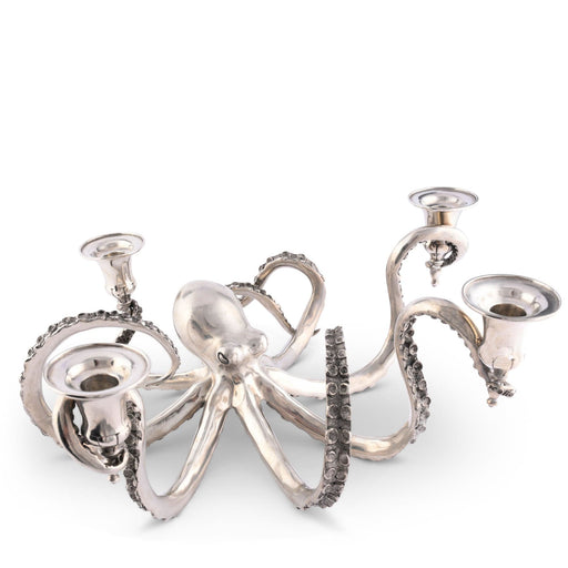 Vagabond House Sea and Shore Four Taper Pewter Octopus Candelabrum