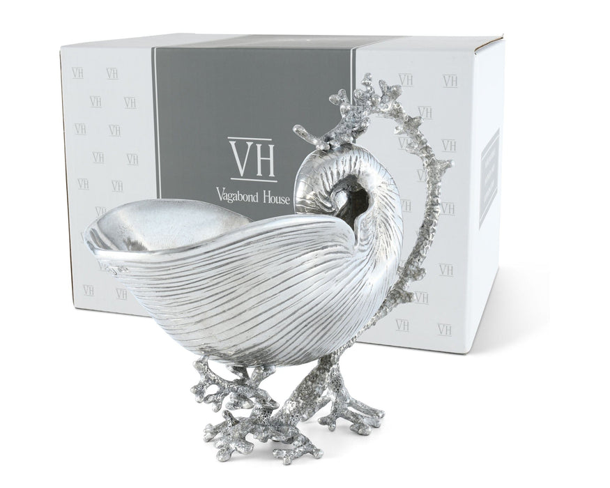 Vagabond House Sea and Shore Pewter Nautilus Gravy Boat