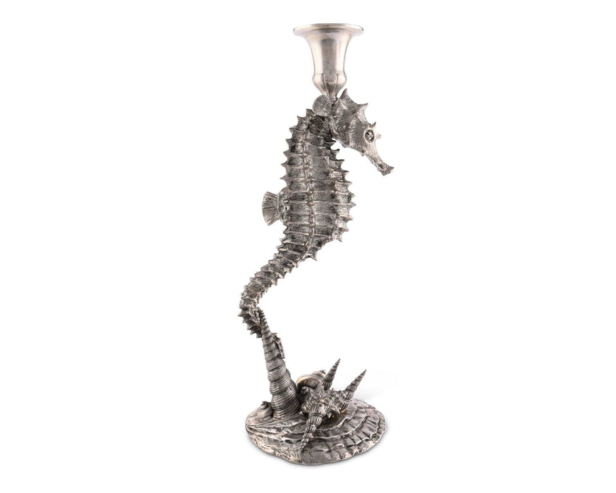 Pewter Seahorse Candlestick