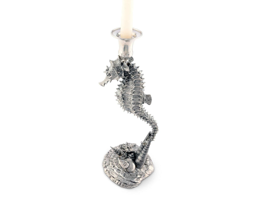 Pewter Seahorse Candlestick