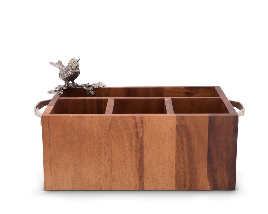 Song Bird Wood Flatware Caddy