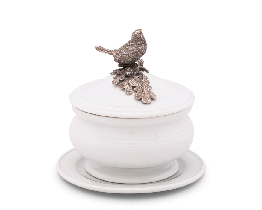 Vagabond House Song Bird Songbird Porcelain Lidded Bowl