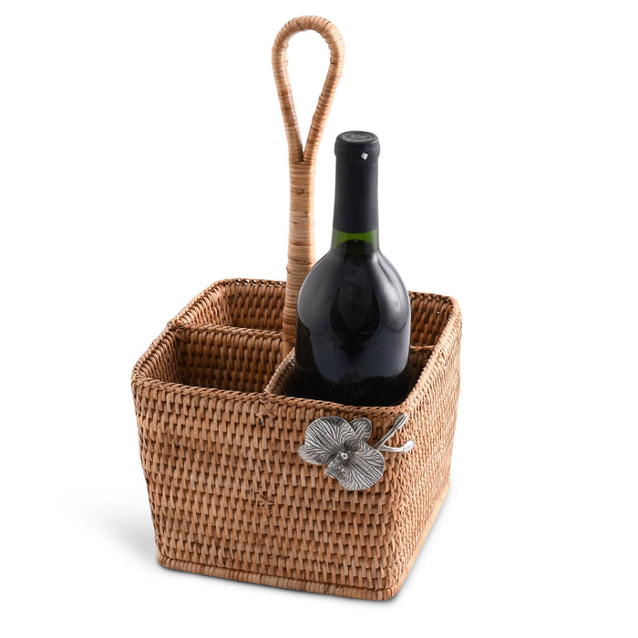 Orchid Hand Woven Wicker Rattan Flatware Caddy