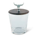 Vagabond House Western Frontier Hand Blown Glass Ice Bucket with Cow Skull Knob