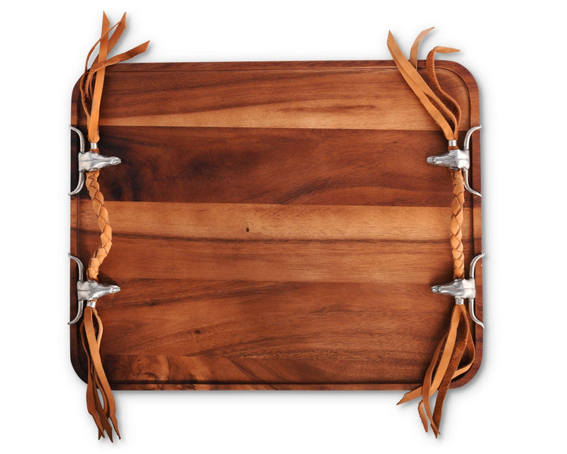 Vagabond House Western Frontier Long Horn Skull Breakfast Tray