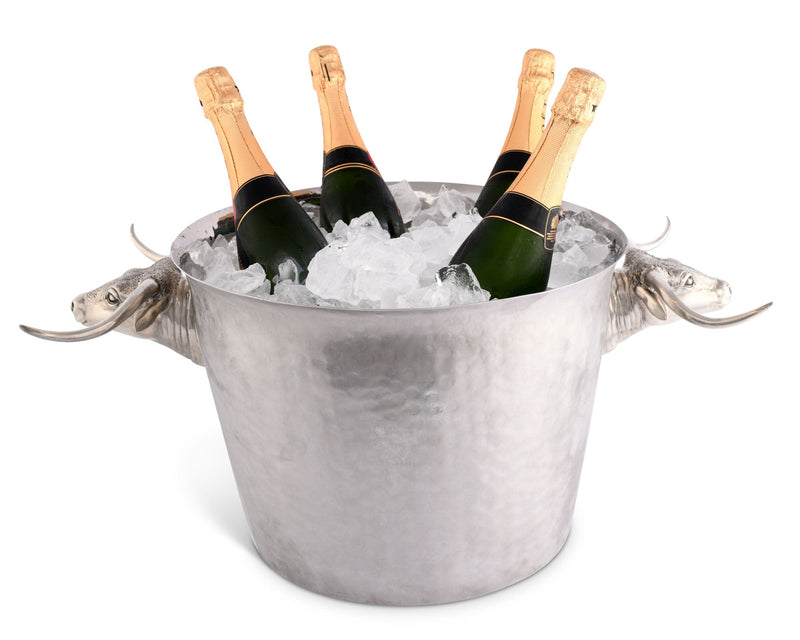 Vagabond House Western Frontier Long Horn Steer Ice Tub Punchbowl