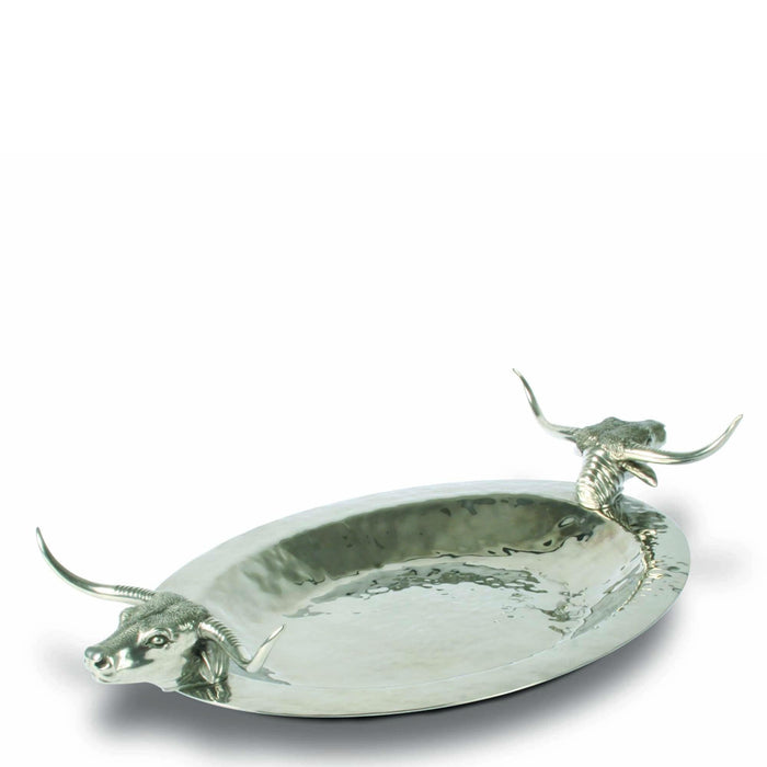 Long Horn Steer Tray - Steel