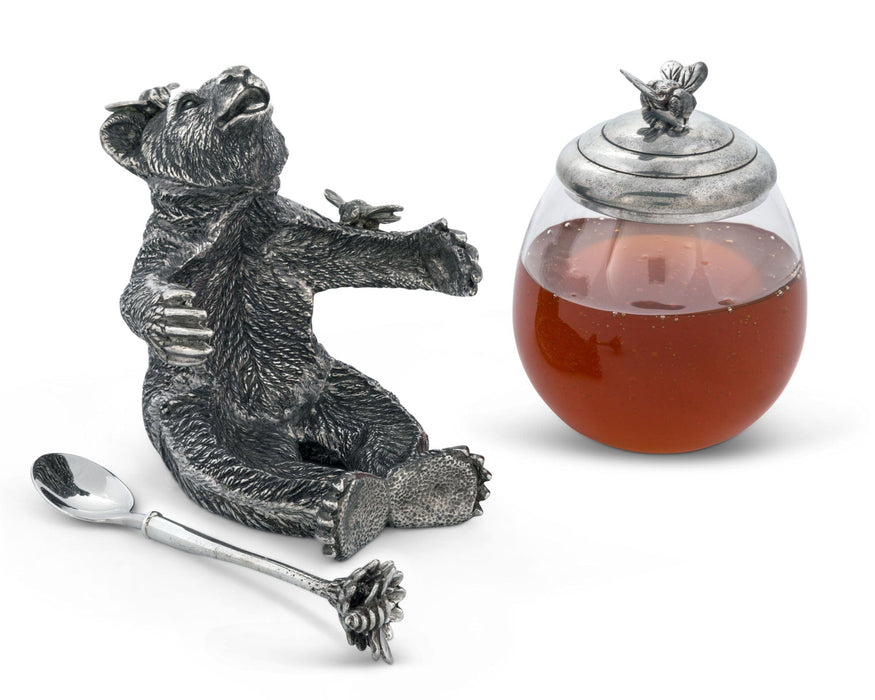 Pewter Bear Honey Pot