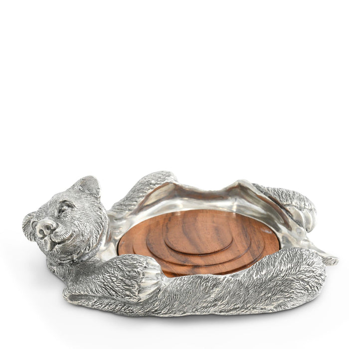 Pewter Bear Rug Wine Coaster