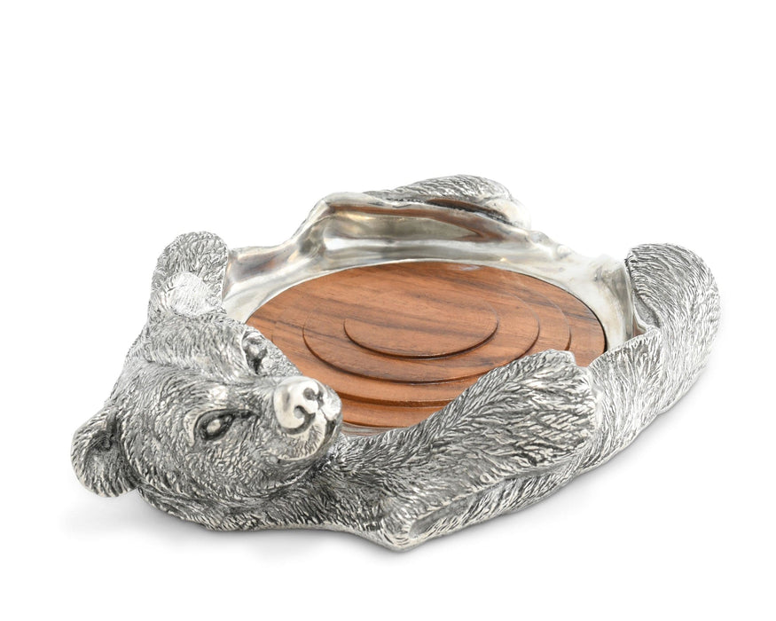 Pewter Bear Rug Wine Coaster