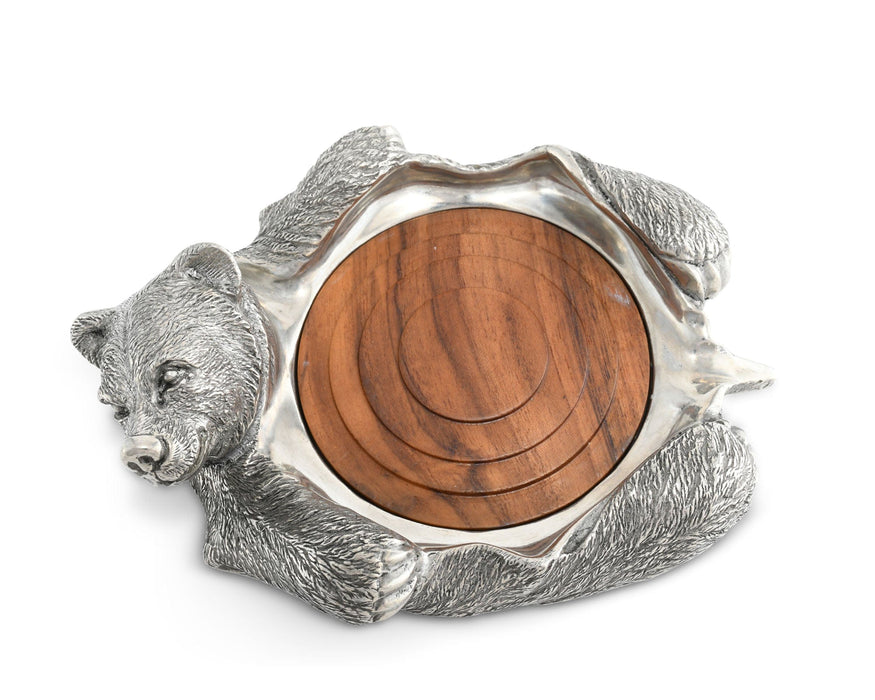 Pewter Bear Rug Wine Coaster