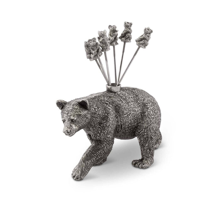 Vagabond House Woodland Creatures Pewter Black Bear Cheese Picks