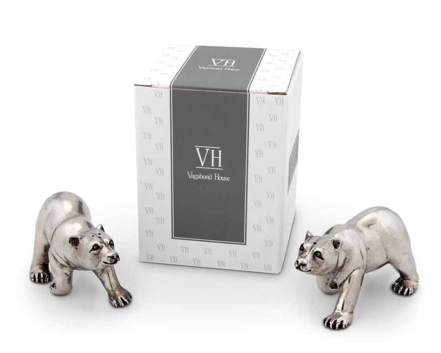 Vagabond House Woodland Creatures Pewter Polar Bear Salt & Pepper Shaker