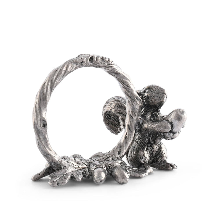 Vagabond House Woodland Creatures Pewter Squirrel Branch Napkin Ring