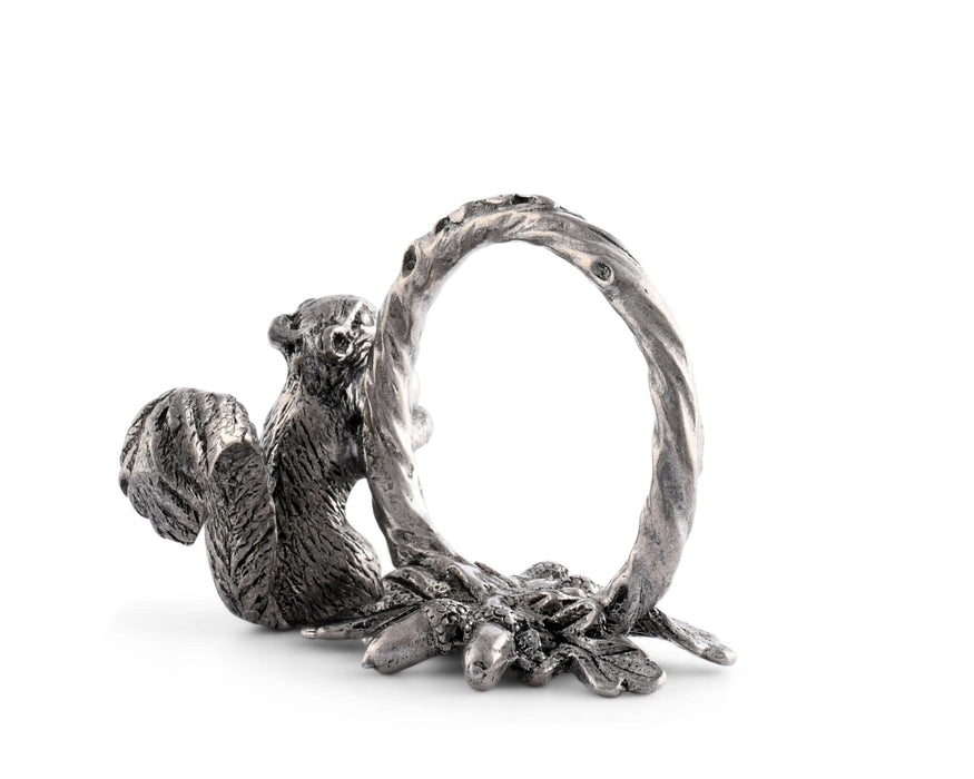 Vagabond House Woodland Creatures Pewter Squirrel Branch Napkin Ring