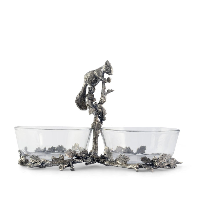 Squirrel Double Dish Condiment Server