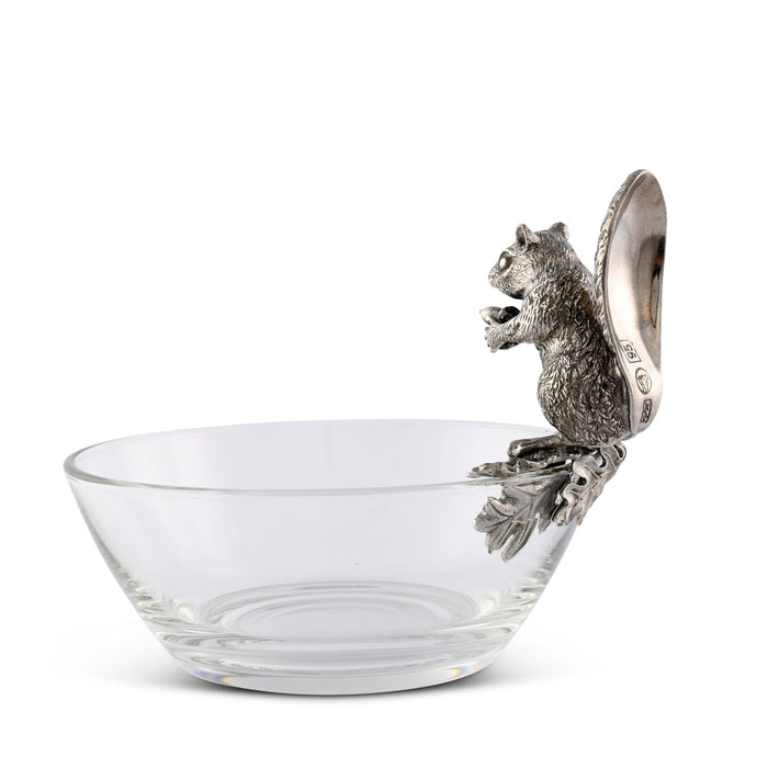 Vagabond House Woodland Creatures Squirrel Glass Nut Bowl