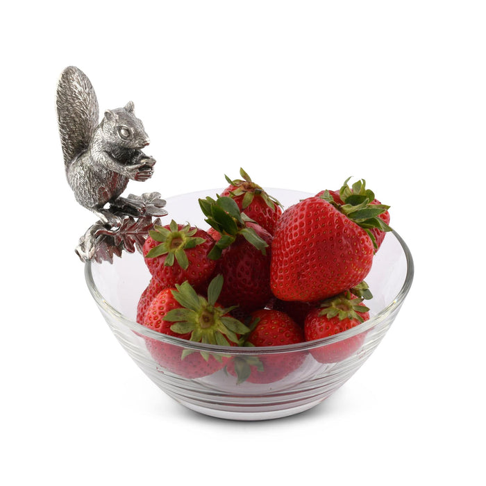 Vagabond House Woodland Creatures Squirrel Glass Nut Bowl