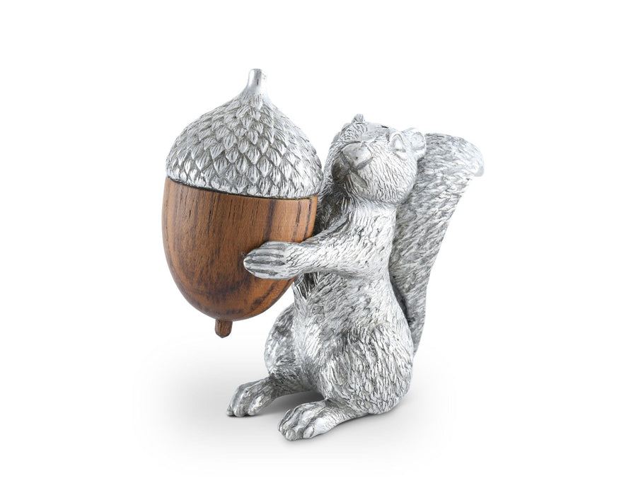 Vagabond House Woodland Creatures Squirrel with Wood Acorn Salt & Pepper Set