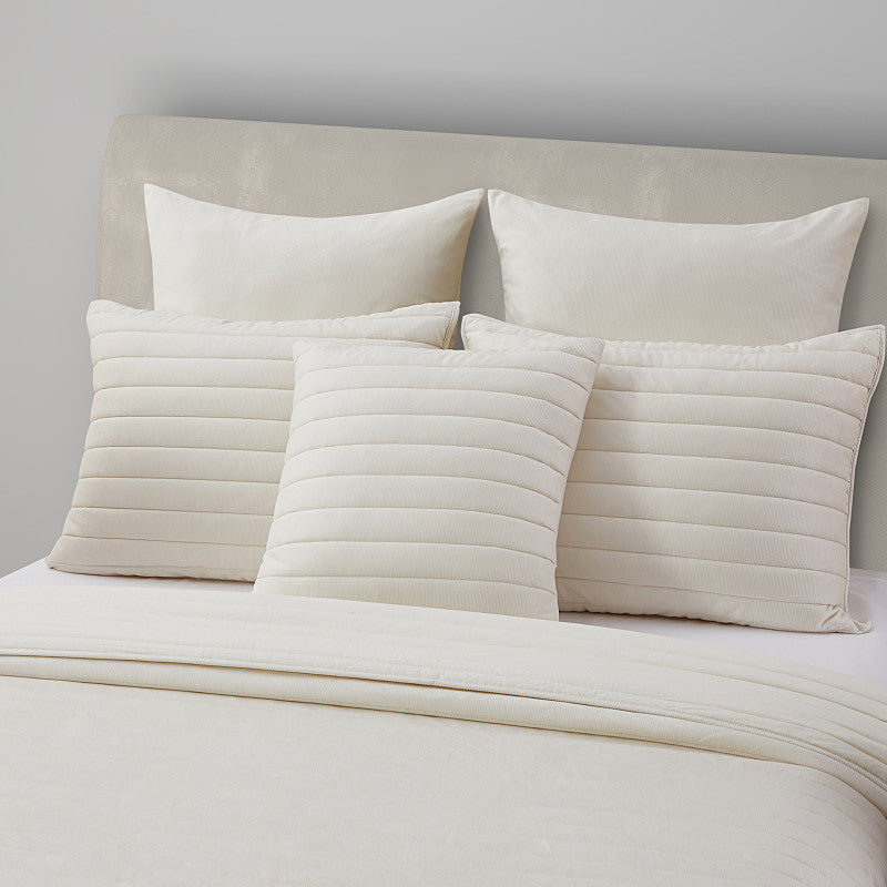 Valencia 20" Square Quilted Decorative Throw Pillow