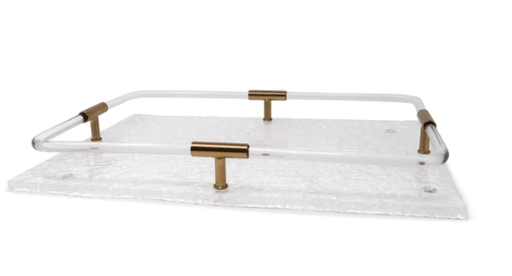 Vivience Fol Inc. Acrylic Tray With Gold Detail On Handle, 15.75"L