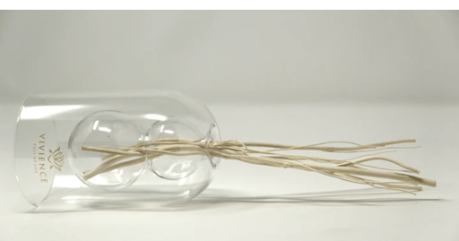Vivience Fol Inc. Clear Reed Diffuser With White Circular Inlay, "Cold Water" Scent