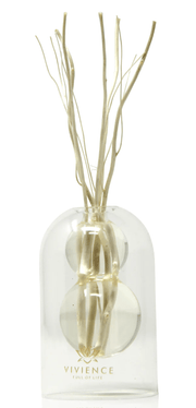 Vivience Fol Inc. Clear Reed Diffuser With White Circular Inlay, "Cold Water" Scent