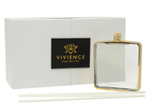 Vivience Fol Inc. Gold Framed Square Shaped Diffuser, "Zen Tea" Scent