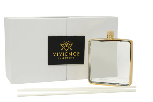 Vivience Fol Inc. Gold Framed Square Shaped Diffuser, "Zen Tea" Scent