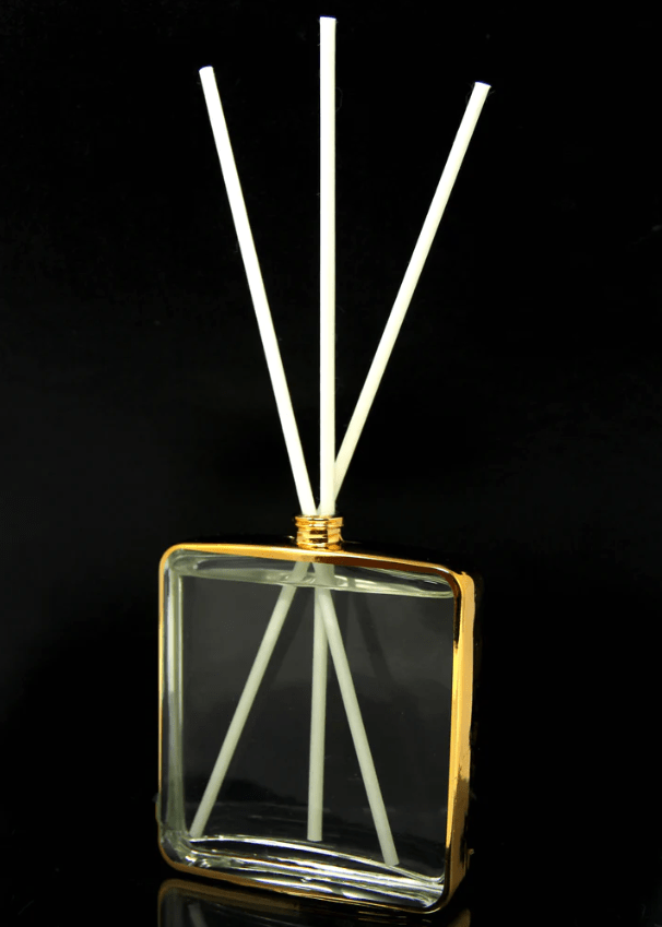 Vivience Fol Inc. Gold Framed Square Shaped Diffuser, "Zen Tea" Scent